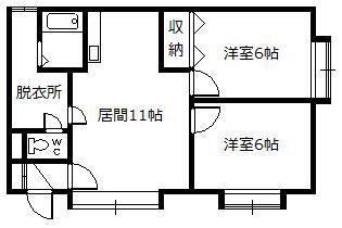LIMLIGHT(2LDK/2階)の間取り写真