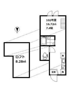クレスト西馬込(ワンルーム/1階)の間取り写真