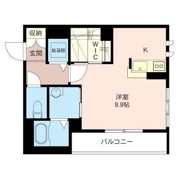 グッドプレイス(ワンルーム/3階)の間取り写真