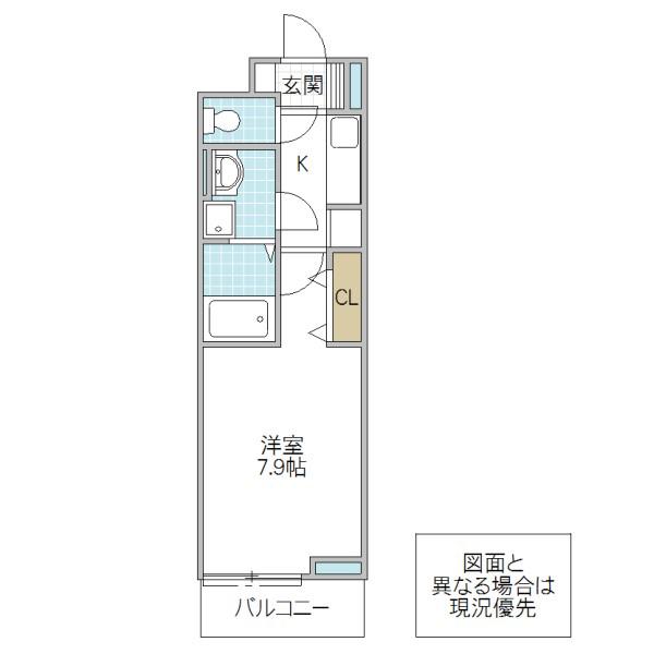 サンリット大工町III(1K/1階)の間取り写真