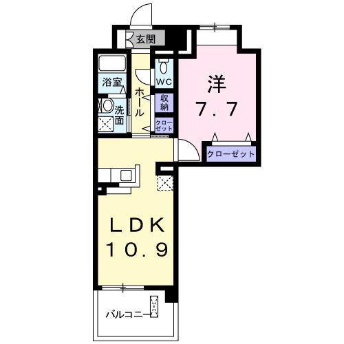 グランドール(1LDK/2階)の間取り写真