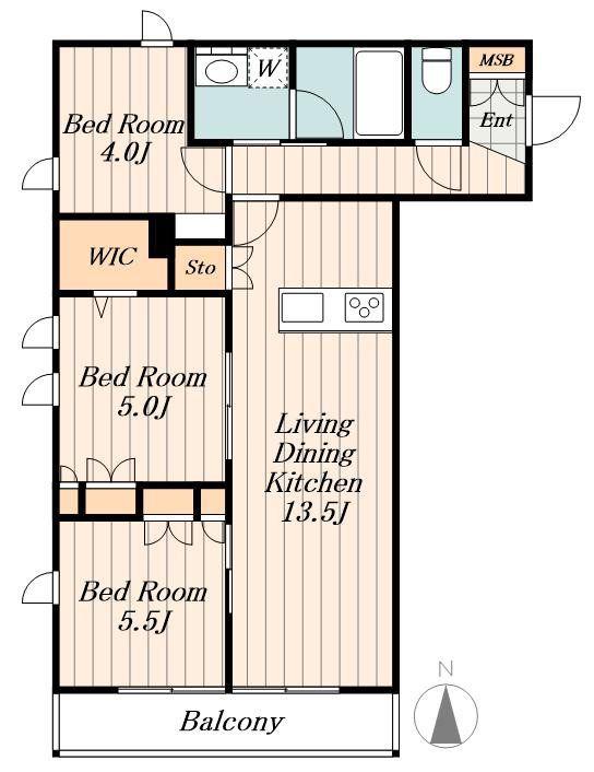 M CONDO(3LDK/3階)の間取り写真