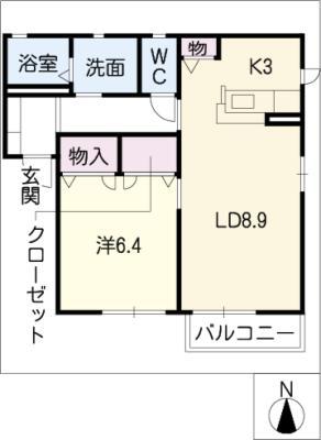 フォーレスアイラ(1LDK/1階)の間取り写真