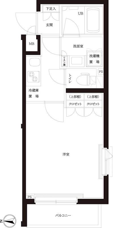ルーブル武蔵中原弐番館(1K/3階)の間取り写真