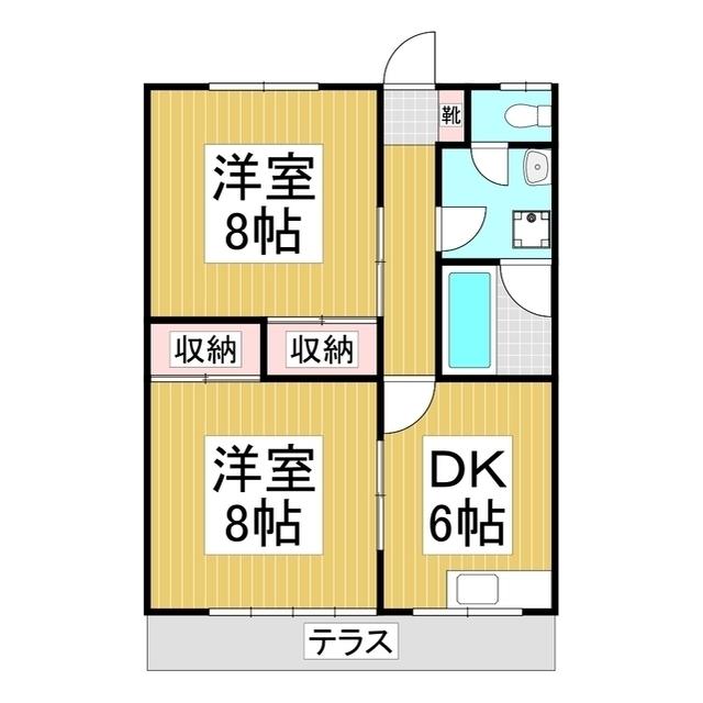 グリーンハイツ高森(2DK/1階)の間取り写真