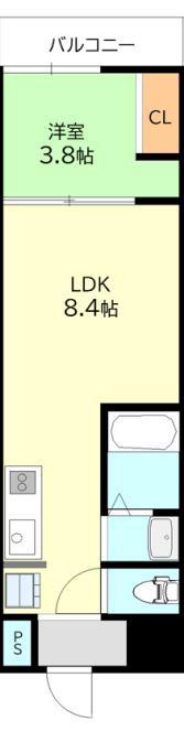 GARDENIA堺東(1LDK/12階)の間取り写真