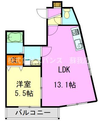 プレシア千葉中央(1LDK/2階)の間取り写真