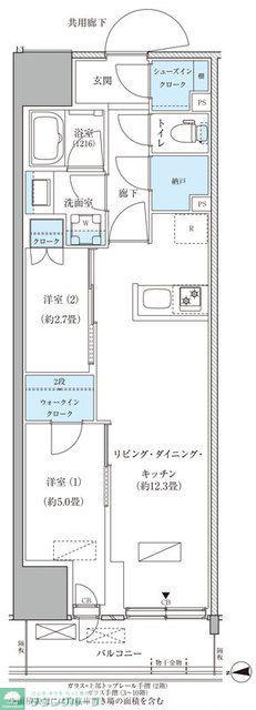 パークアクシス品川天王洲アイル(2LDK/9階)の間取り写真