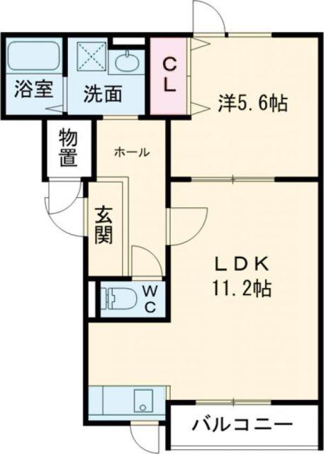 OFFSHORE(1LDK/1階)の間取り写真