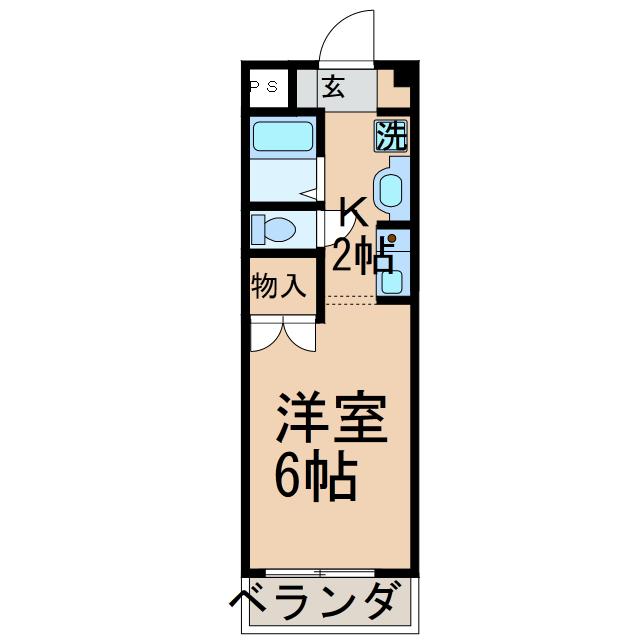 サンセール・コーポ(1K/3階)の間取り写真