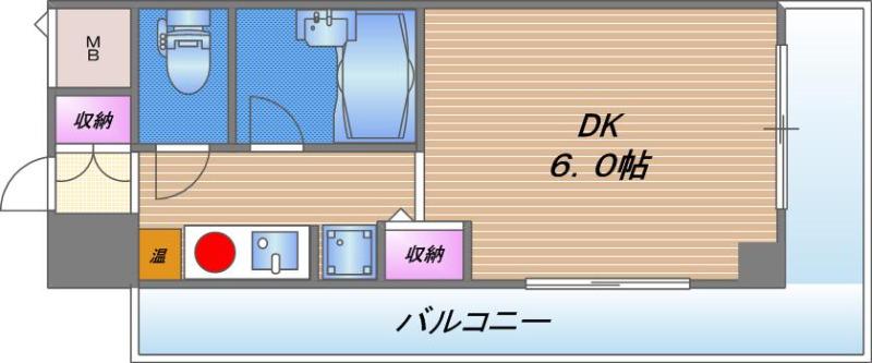 フロントリバー緑橋(1K/5階)の間取り写真