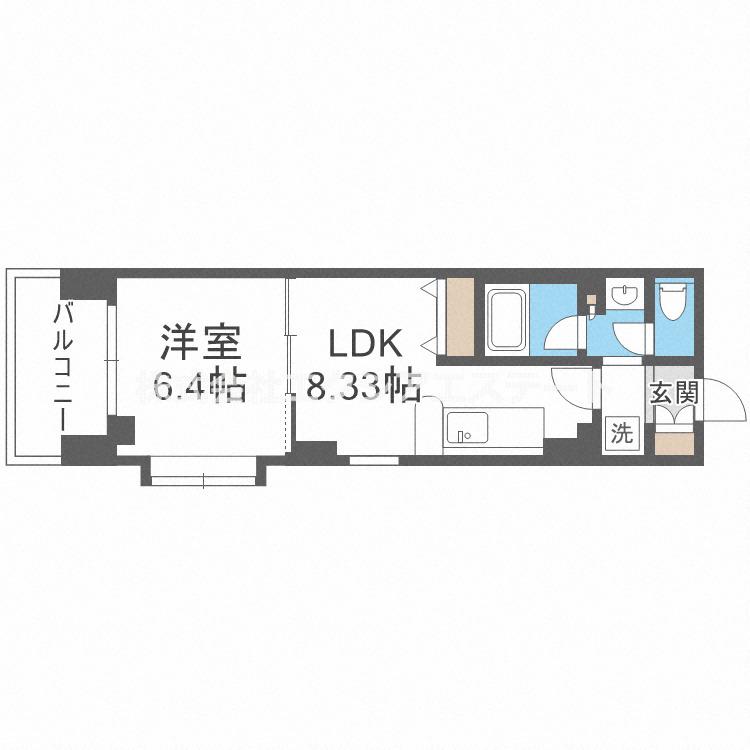 コンソラーレ上町台II(1LDK/3階)の間取り写真