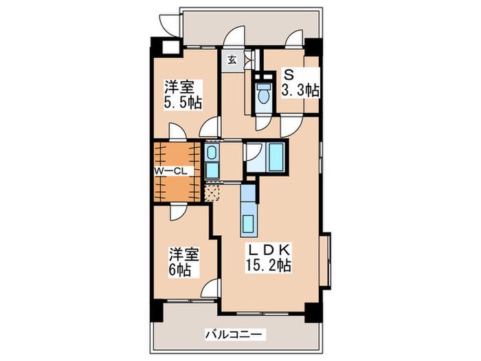 ヴィラ筑紫駅前(2SLDK/5階)の間取り写真