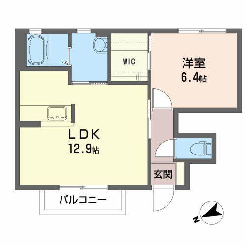 ローランSUN(1LDK/1階)の間取り写真