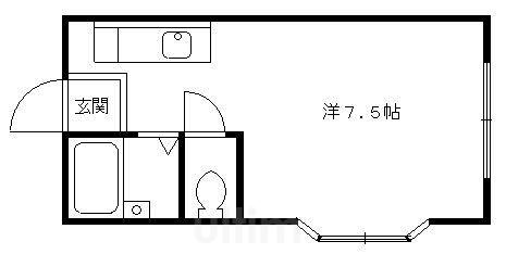 プラム中書島(1K/2階)の間取り写真