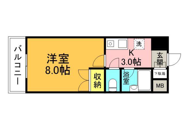 ナカシマビル(1K/3階)の間取り写真