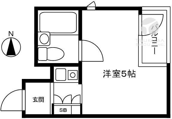 オーシャンビレッジII(ワンルーム/2階)の間取り写真