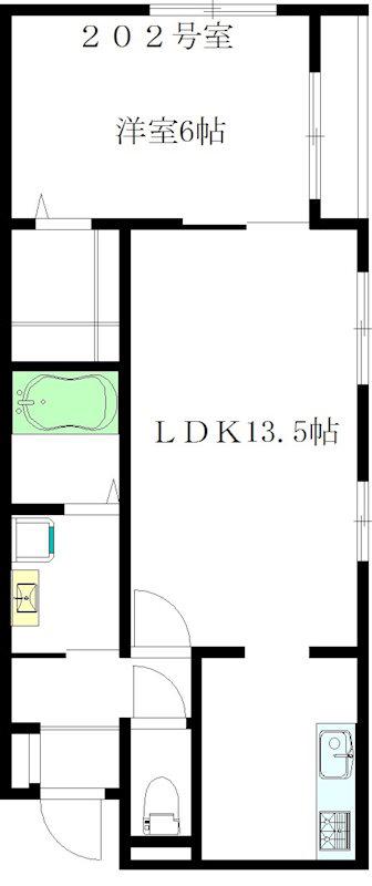アネックス(1LDK/2階)の間取り写真