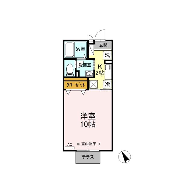 D-ROOM HOM・1(1K/1階)の間取り写真