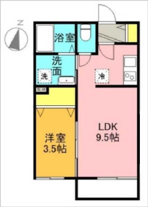 レジデンス清水公園(1LDK/2階)の間取り写真