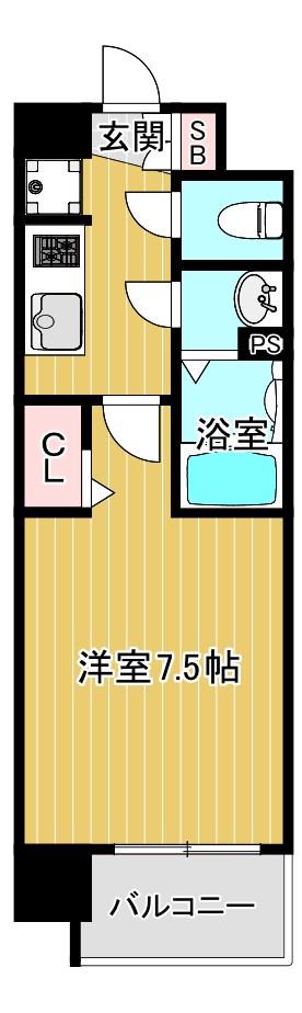 プレサンス大阪都島エレナード(1K/9階)の間取り写真