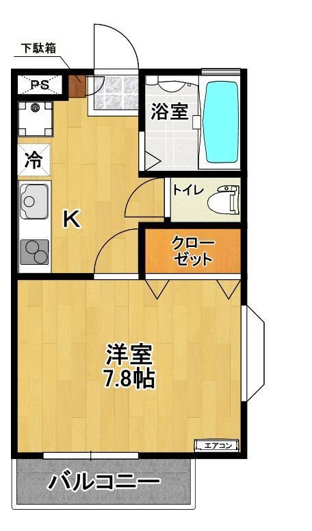 サンセール(1K/1階)の間取り写真
