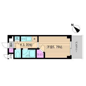 メルベーユ池之内(1K/4階)の間取り写真