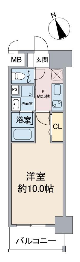 スカイコート千代田(1K/3階)の間取り写真