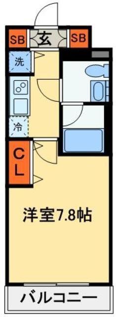 S-FORT船橋本町(1K/10階)の間取り写真