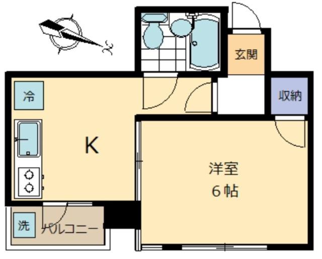 ロワール久米川(1K/3階)の間取り写真