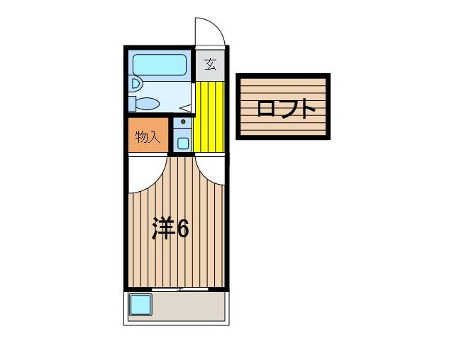 ディアコート(1K/1階)の間取り写真
