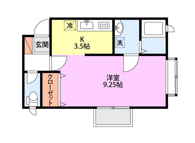 グリーンハイツあさひ(1K/1階)の間取り写真