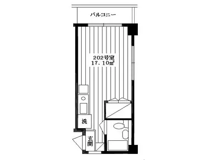 メゾン ハナブサ(ワンルーム/2階)の間取り写真