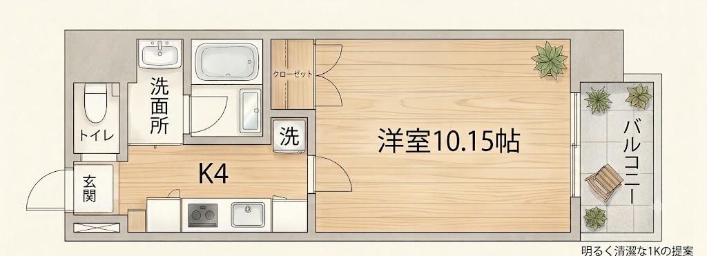 グレイシャス五日市(1K/5階)の間取り写真