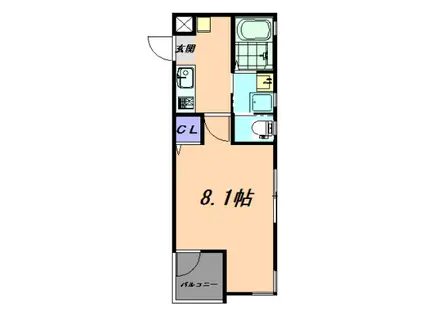 グランコリーヌ(1K/3階)の間取り写真