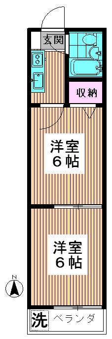 ハイムそれいゆ(2K/2階)の間取り写真