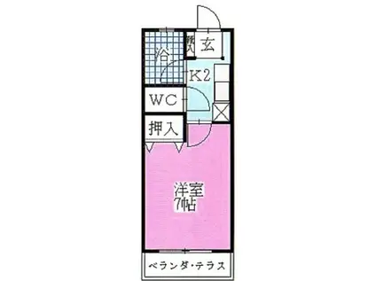 エステート紫苑NO2(1K/1階)の間取り写真