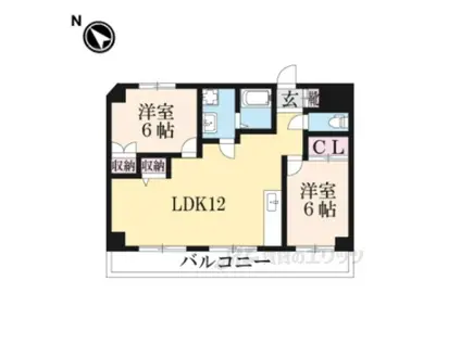 ソレイユ千(2LDK/2階)の間取り写真