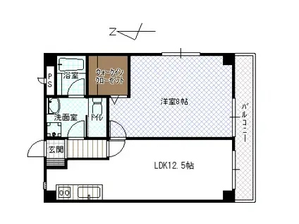 シャンパーニュ猪爪(1LDK/2階)の間取り写真