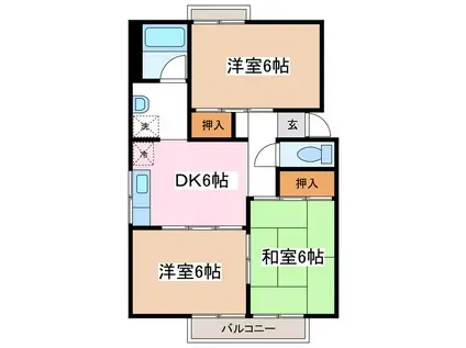 ビーナス高野C(3DK/1階)の間取り写真