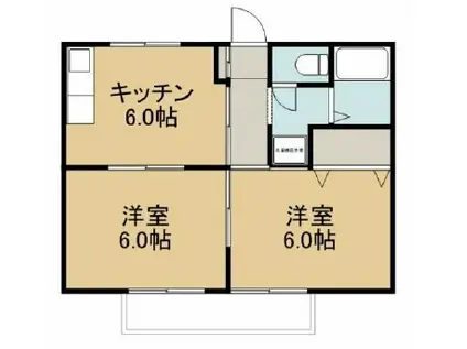 リージェント中庄 パートI(2DK/1階)の間取り写真