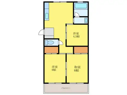 メゾンHWL(3DK/1階)の間取り写真