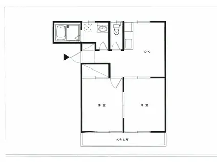 メゾン川越A(2DK/1階)の間取り写真