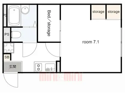 レオパレスTWINKLE(1K/2階)の間取り写真
