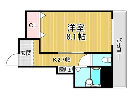 サンコータス和田(1K/2階)の間取り写真