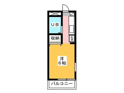 ロワール回田(ワンルーム/2階)の間取り写真