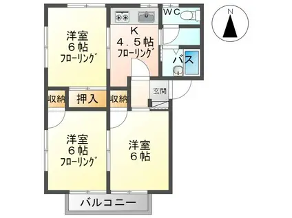 中野ハイツ(3K/2階)の間取り写真