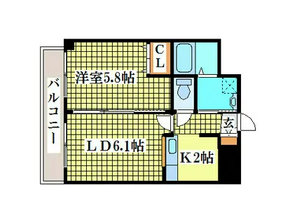 INOVE札幌清田(1LDK/3階)の間取り写真