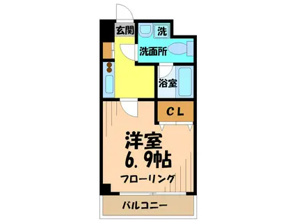ウィステリア仙川II(1K/1階)の間取り写真