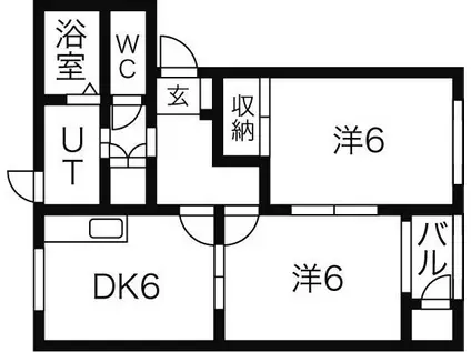 滝沢市大釜外館築18年(2DK/1階)の間取り写真